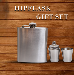 Stainless Steel Hip Flask Gift Set